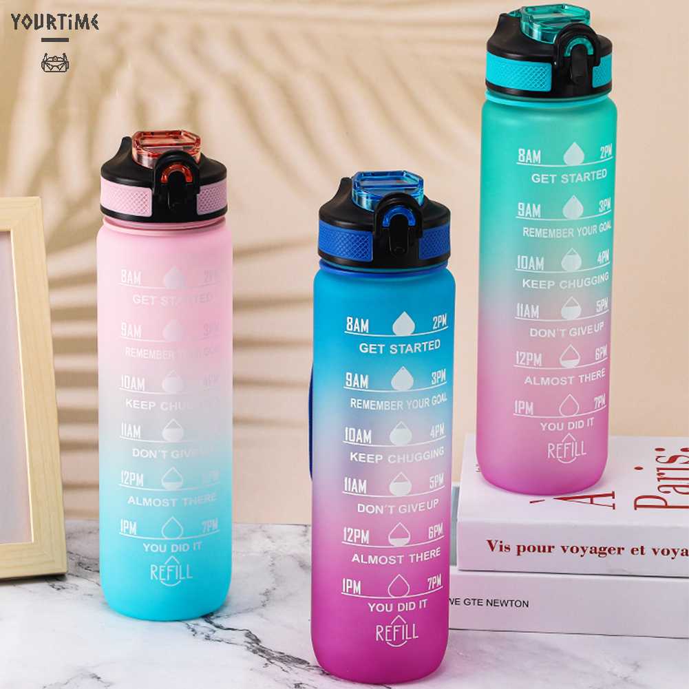 Bình Nước 1000ml Kèm Ống Hút Tiện Lợi Cho Người Lớn Và Trẻ Em