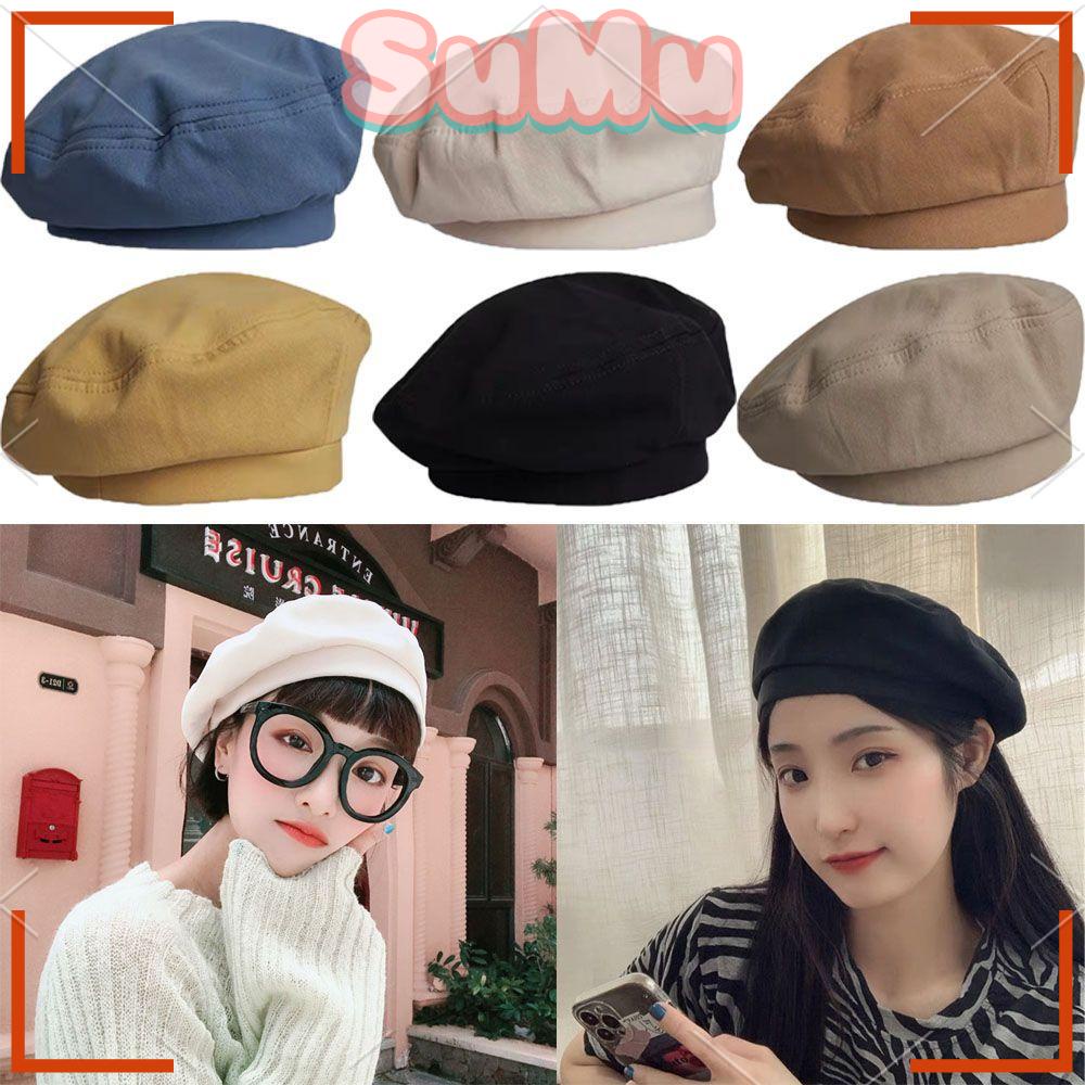 Mũ Beret Cotton Màu Sắc Nhã Nhặn Dành Cho Nữ