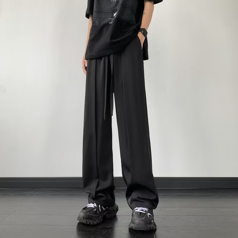 Quần ống rộng Bằng Lụa Lạnh Mỏng Nhẹ Màu Sắc Đơn Giản Thời Trang Mùa Hè Dành Cho Nam