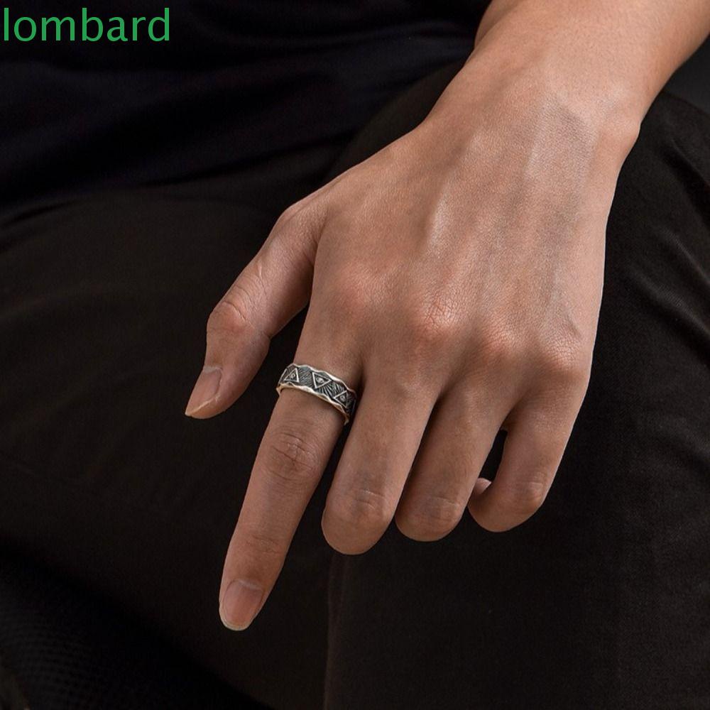 Nhẫn Hợp Kim Hình Tam Giác Phong Cách Hip Hop Đường Phố Cho Nam|Nhẫn Thiết Kế Độc Đáo Cá Tính Phong Cách Punk