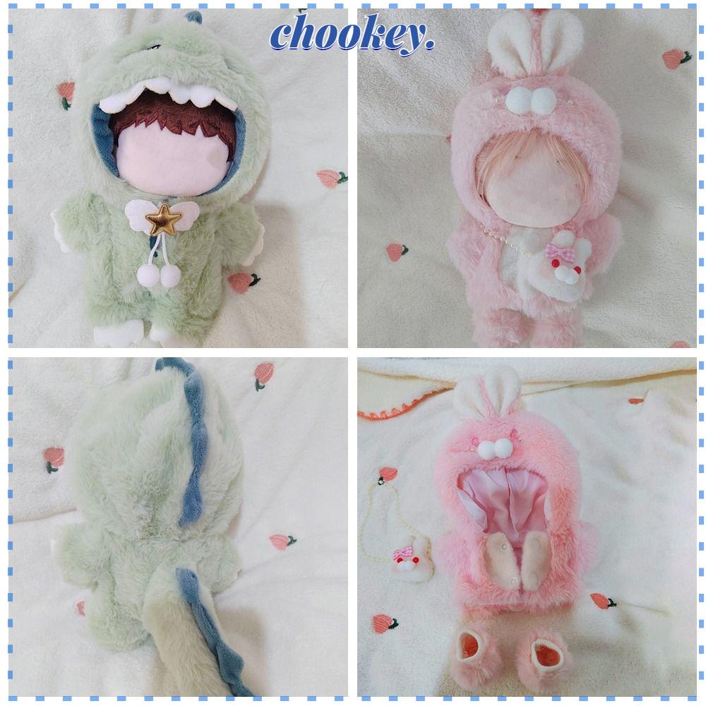 CHOOKEY Bộ Áo liền quần Nhồi Bông Vải Cotton 20cm In Hoạt Hình Động Vật Dễ Thương