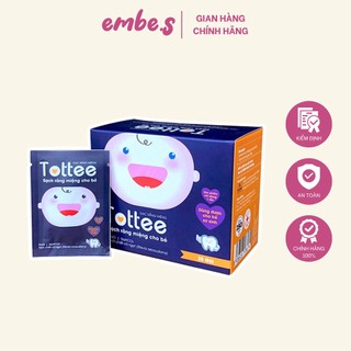Hộp 30 gạc rơ lưỡi tottee làm sạch răng miệng cho bé embe.s