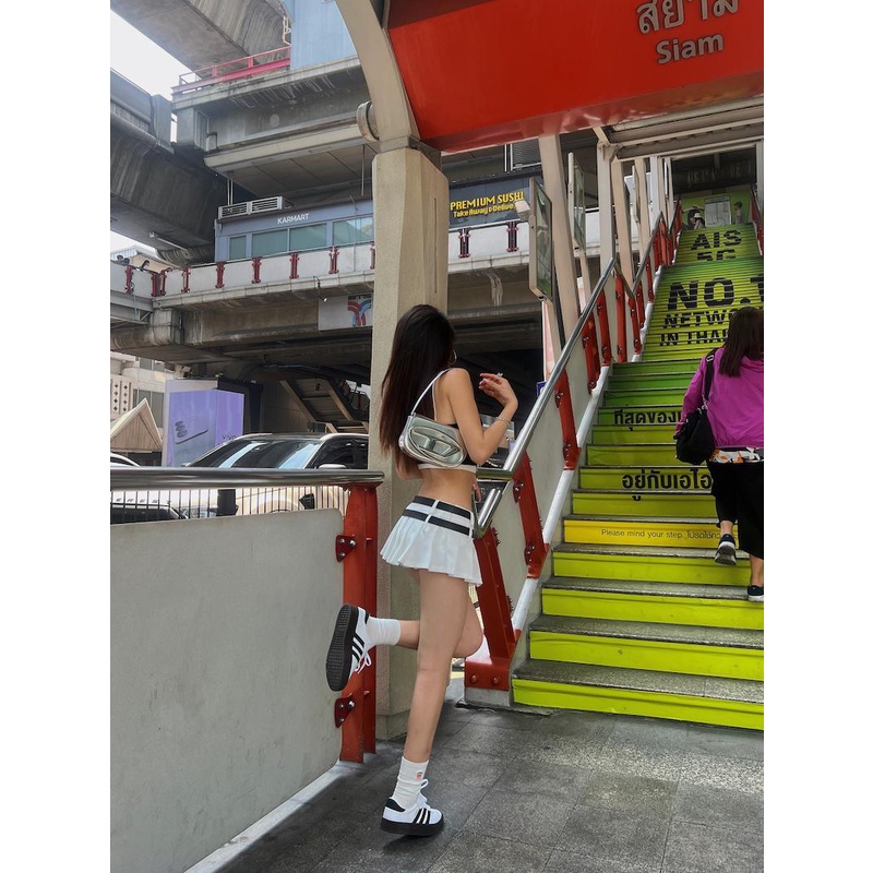 Chân Váy Ngắn Xếp Ly Lưng Thấp VQP1