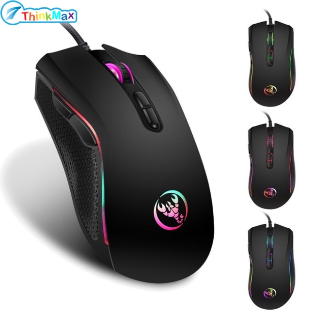 Thinkmax Chuột Quang Gaming A869 3200DPI 7 NúT BấM, ĐầU CắM USB NhiềU MàU Cho