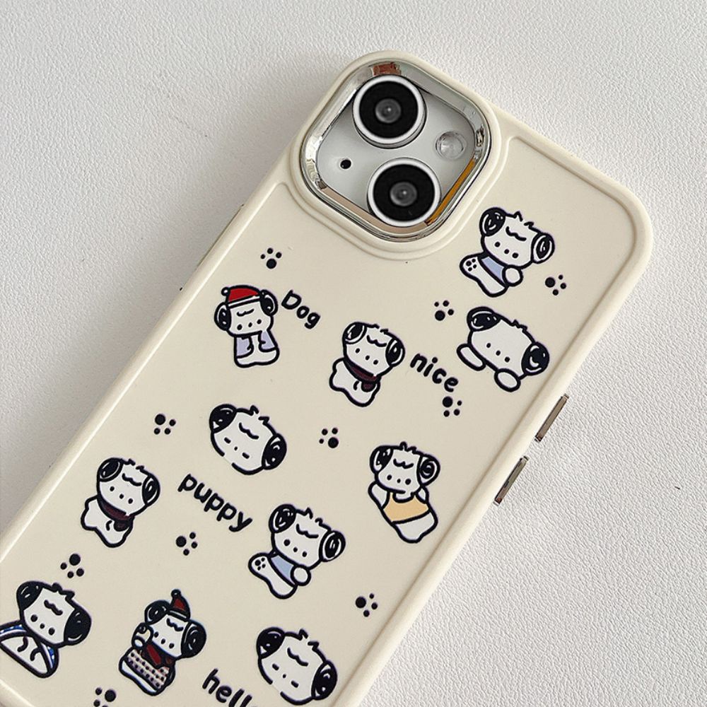 Ốp Điện Thoại TPU Mềm Chống Sốc Họa Tiết Dấu Chân Cún Graffiti Mạ Điện Cho IPhone 11 14 13 12 Pro Max
