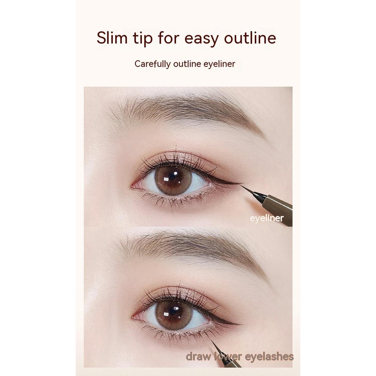 Bút Kẻ Mắt GECOMO Siêu Mịn Nhanh Khô Chống Thấm Nước Và Mồ Hôi Lâu Trôi Không Nhòe 4 Màu Tùy Chọn