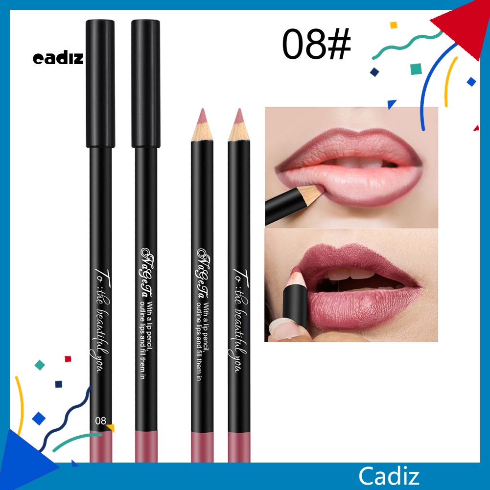 Chì Kẻ Viền Môi NAGETA 12 Màu Sắc Tùy Chọn Chống Thấm Nước Chống Dính Lâu Trôi