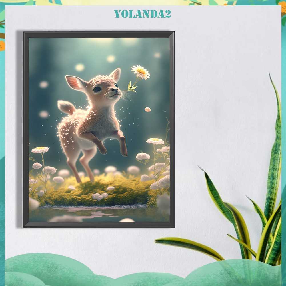 Tranh Đính Đá Kim Cương Toàn Bộ 5D DIY Hình Vẽ Con Hươu
