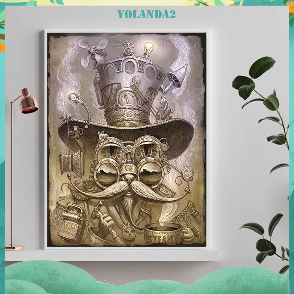 Tranh Đính Đá Kim Cương Toàn Bộ 5D DIY Hình Vẽ Mèo Trang Trí Nhà Cửa