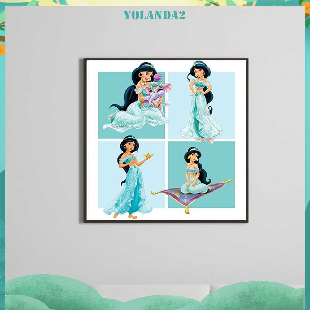 Bộ Tranh Đính Đá 5D Họa Tiết Công Chúa Hoạt Hình Độc Đáo DIY Dùng Trang Trí Nhà Cửa