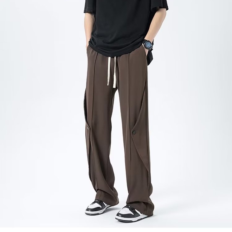 Quần Dài Thể Thao Vải Lụa Lạnh Mỏng Dáng Rộng Kiểu Đường Phố Thời Trang Mùa Hè Cho Nam