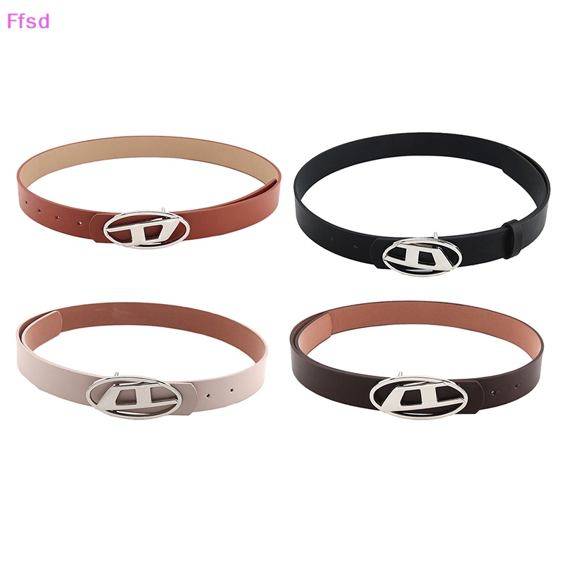 Thắt Lưng Da Pu Khóa Kim Loại Oval In Chữ D Kiểu Vintage Thời Trang Cho Nam Và Nữ