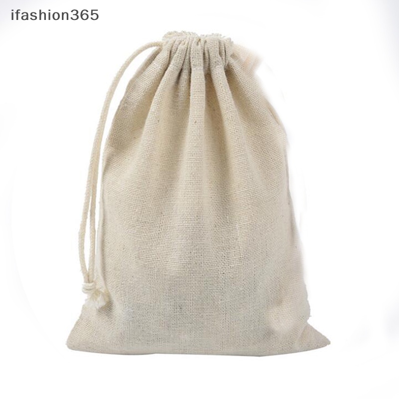 Set 10 Túi Dây Rút Đựng Trang Sức Bằng Vải Bố Trang Trí Tiệc Cưới