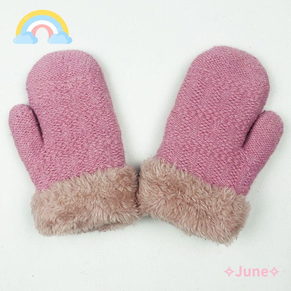 Găng Tay Dệt Kim Dày Dặn Giữ Ấm Cho Bé