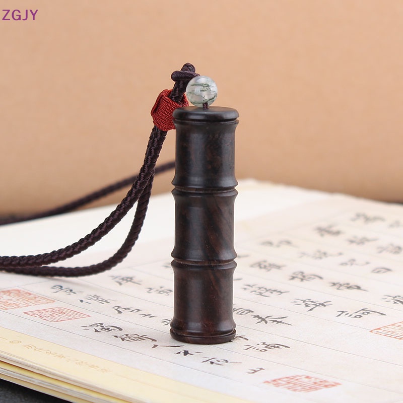 Vòng cổ Mặt Gỗ Mun Tự Nhiên Khắc Chữ May Mắn Mới