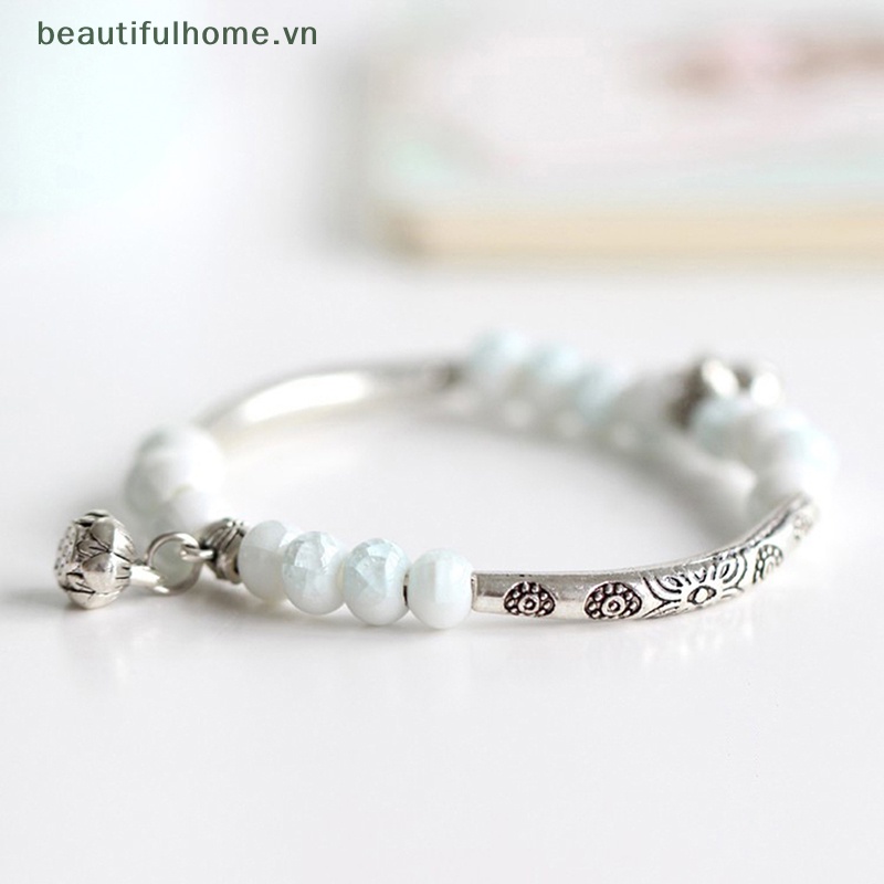 [beautifulhome] Vòng Tay Hạt Gốm Làm Tay Nghệ Thuật Cổ Điển Thời Trang Làm Quà Tặng Cho Nữ [beauty]