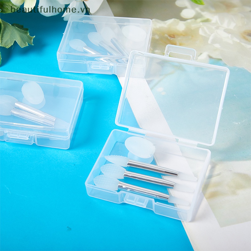 Cọ Đắp Mặt Nạ Môi Hai Đầu Silicone Với Cốc Hút Chống Bụi