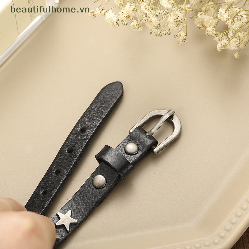 [beautifulhome] Vòng Tay Da Đính Đinh Tán Phong Cách Punk Cổ Điển [beauty]