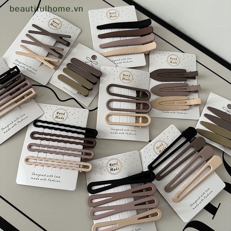 Set 3 / 4 Kẹp Tóc Bằng Hợp Kim Thiết Kế Hình Học Phong Cách Vintage Cho Nữ