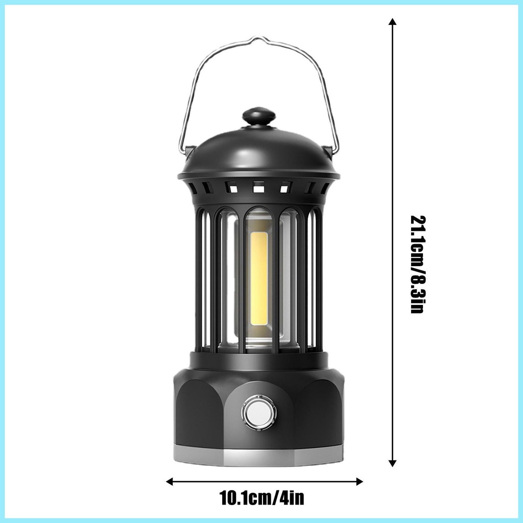 Đèn LED Cắm Trại Bằng Kim Loại Có Thể Sạc Lại Phong Cách Retro