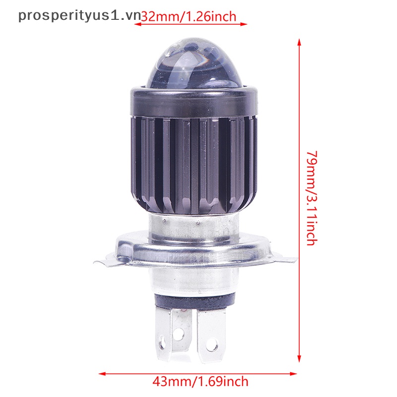 [prosperityus1] Đèn Pha LED H4 12V Ánh Sáng Trắng Cao Thấp Cho Xe Máy