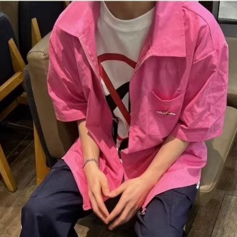 Áo Sơ Mi Tay Ngắn Họa Tiết Ngôi Sao Đơn Giản Thời Trang Cho Nam Và Nữ