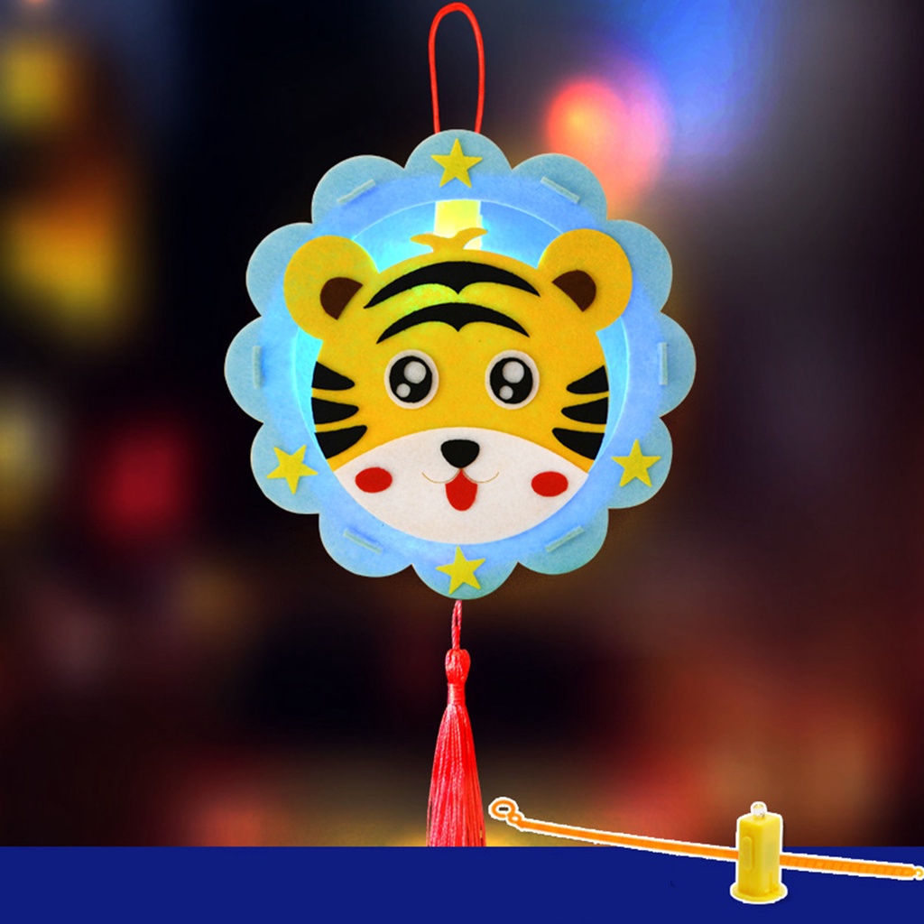 Lồng Đèn Treo Trang Trí Năm Mới Bằng Vải Không Dệt Phát Sáng Phong Cách Trung Hoa