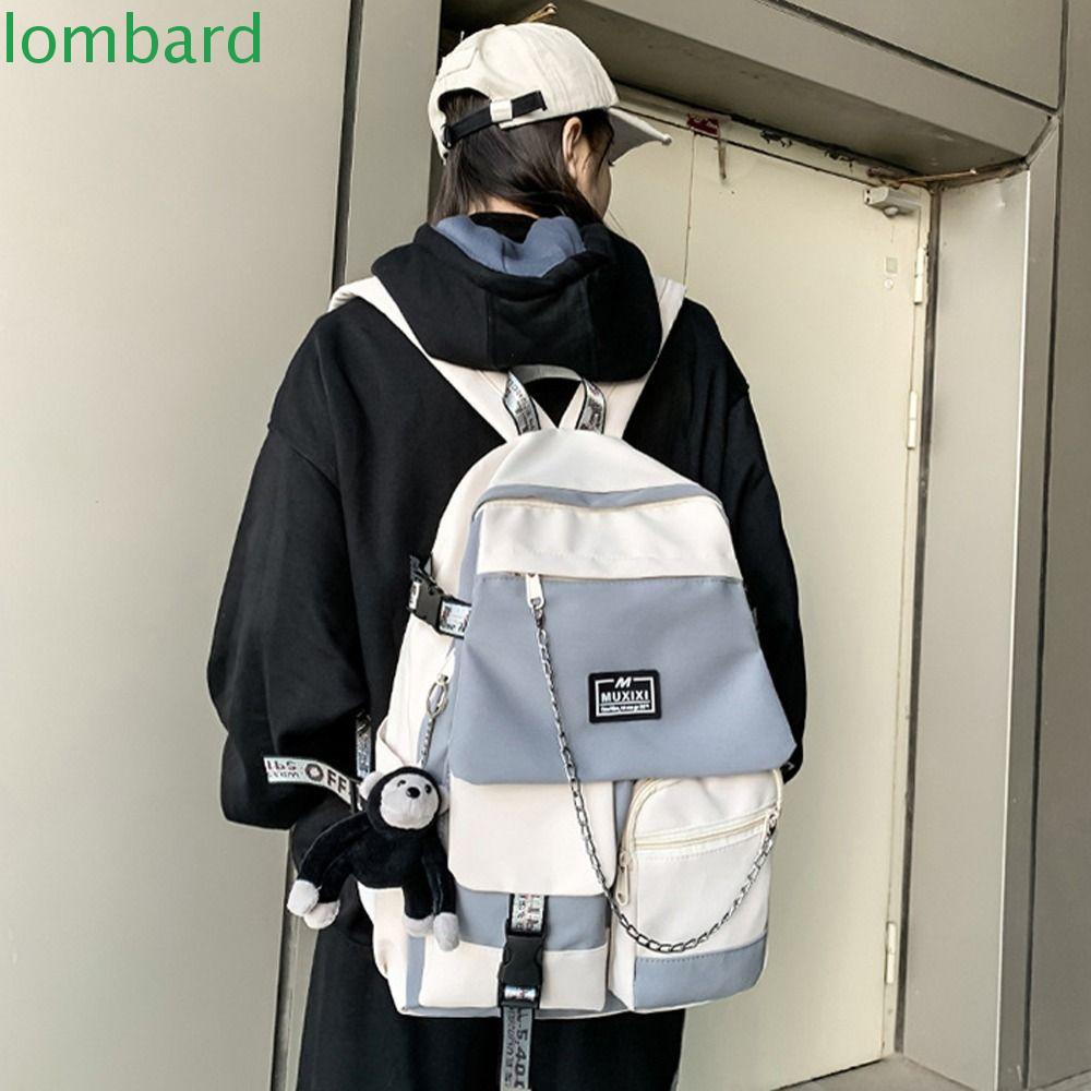 Ba Lô Đeo Vai Đựng Máy Tính Sách Vở Bằng Nylon In Hình Khỉ Bông Phong Cách Hàn Quốc Cho Thanh Thiếu Niên