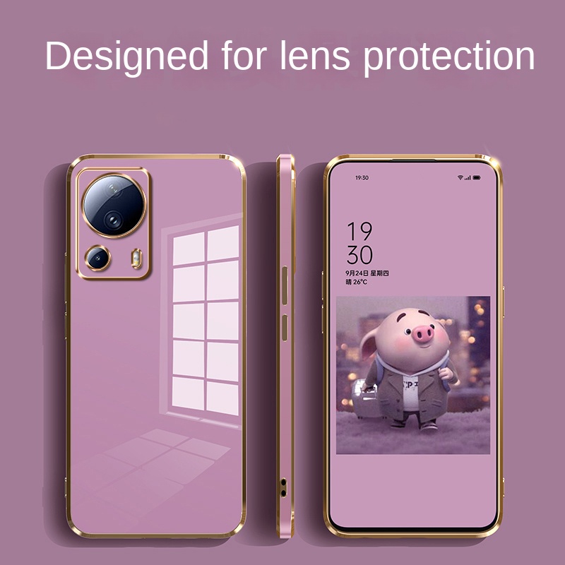 Ốp Điện Thoại Silicone Mạ Cao Su Bóng Bảo Vệ Camera Cho xiaomi 13 Lite Mi 13Lite xiaomi 12T Pro 12 Lite 11 Lite 5G NE 6D
