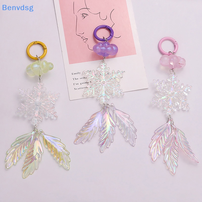 Benvdsg > Móc Chìa Khóa Hình Bông Tuyết Mạ Màu Acrylic Sáng Tạo Thời Trang