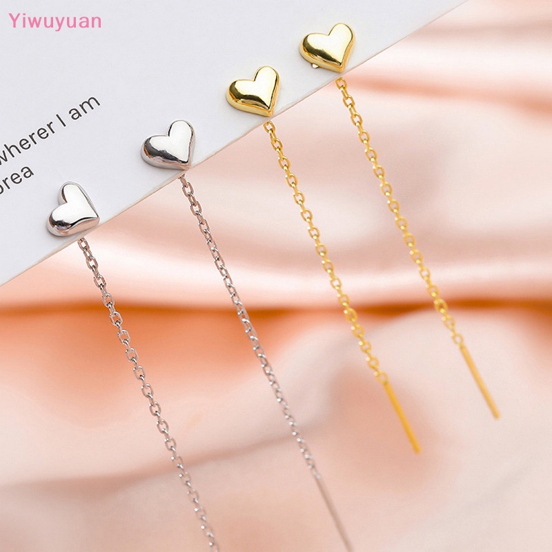 1 Cặp Bông Tai Dài Tua Rua Hình Ngôi Sao / Trái Tim Thời Trang Mới Cho Nữ