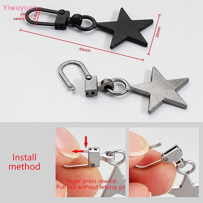 Bộ 5 Dụng Cụ Sửa Chữa Khóa Kéo Ba Lô / Áo Khoác / Dây Kéo Hình Ngôi Sao Bằng Kim Loại Tháo Rời Được Mới