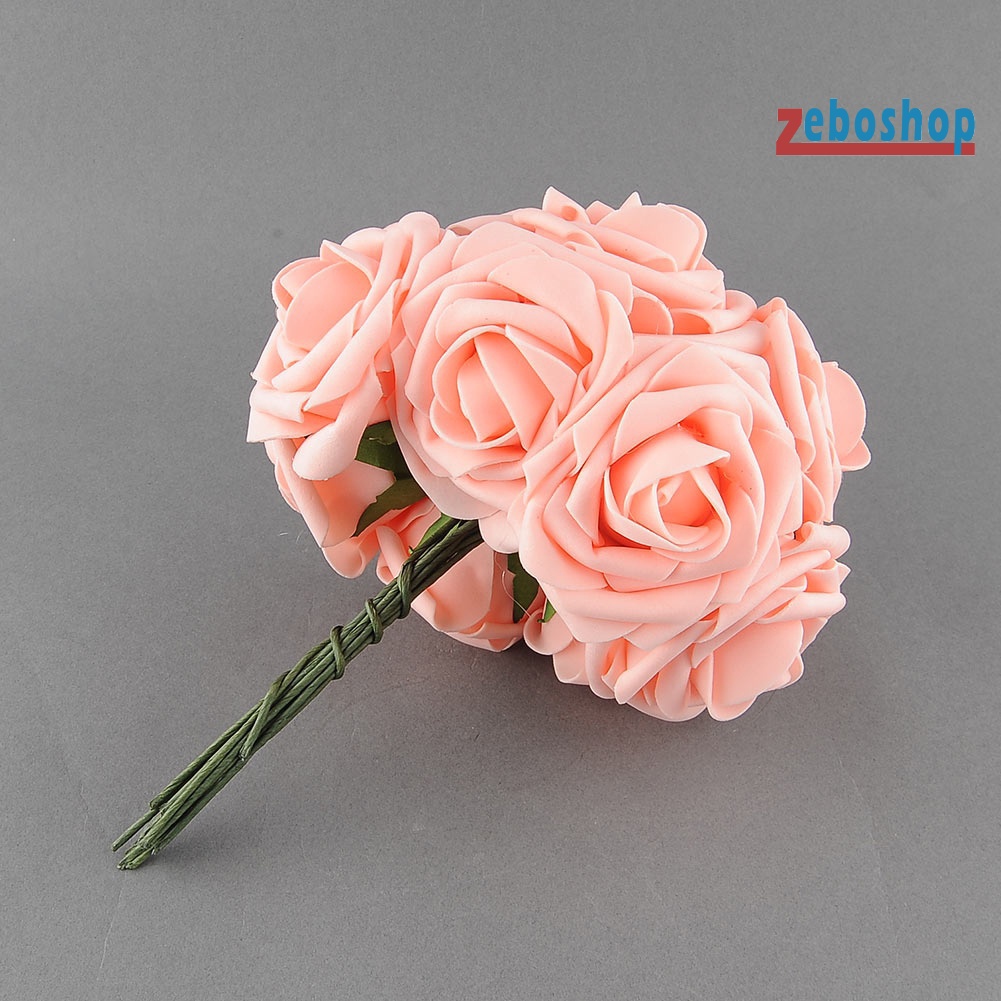 Set 10 Bông Hoa Hồng PE Nhân Tạo DIY Trang Trí Nhà Ở / Tiệc Cưới