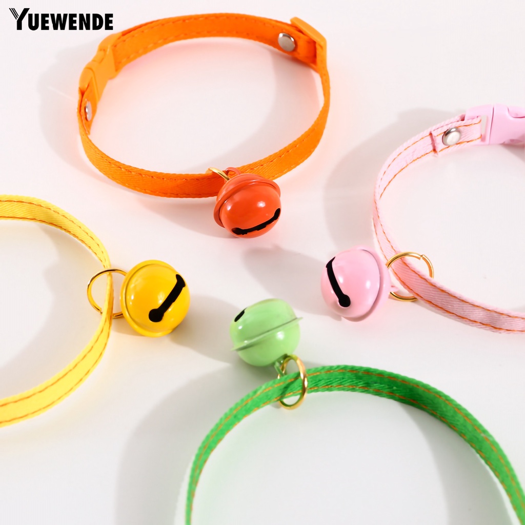 Vòng Cổ Denim Màu Trơn Trang Trí Chuông Cho Thú Cưng