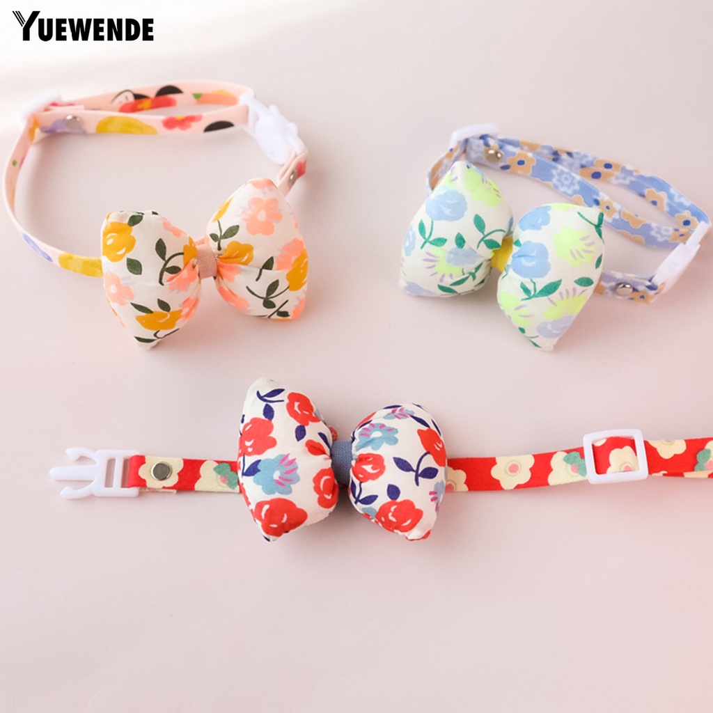 Nơ Đeo Cổ Thoáng Khí Họa Tiết Hoa Dễ Thương Cho Thú Cưng