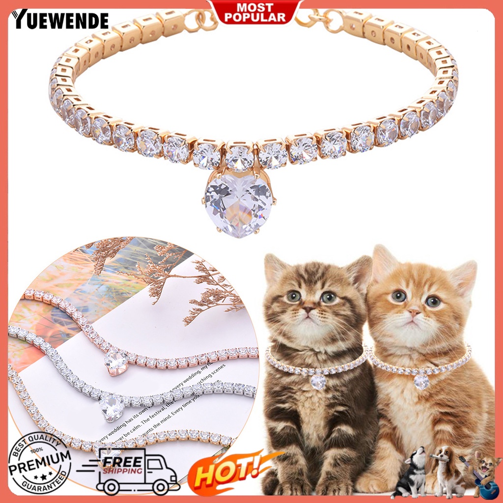 Vòng Cổ Đính Pha Lê Giả Hình Trái Tim Cho Thú Cưng