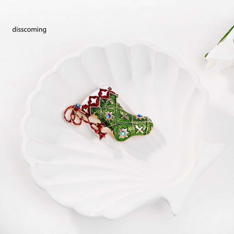 Áo Thun Tay Ngắn In Chữ SL| Ghim Cài Áo Hình Vớ Giáng Sinh Phong Cách Âu Mỹ Phổ Biến Sáng Tạo