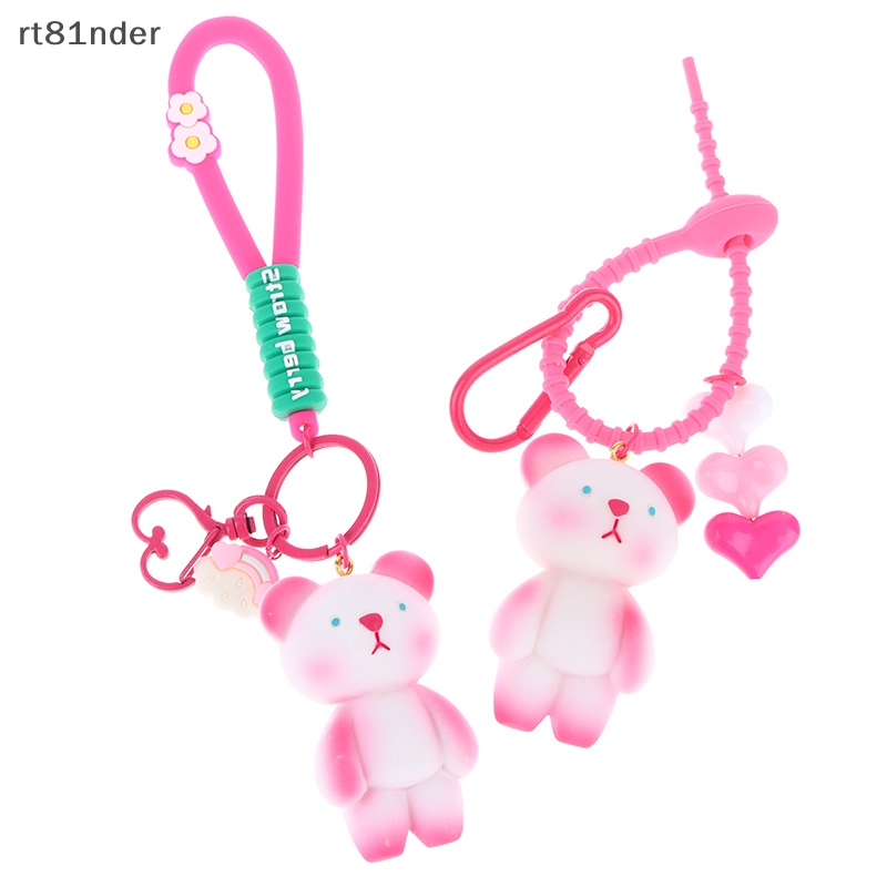 Rt Móc Khóa Hình Thỏ / Gấu Hoạt Hình Màu Hồng Dễ Thương Trang Trí Ba Lô / Ô Tô