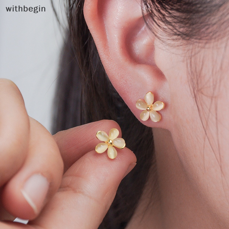 1 Đôi Khuyên Tai Dạng Xoắn Ốc Hình Hoa Đính Đá Opal Cho Nữ