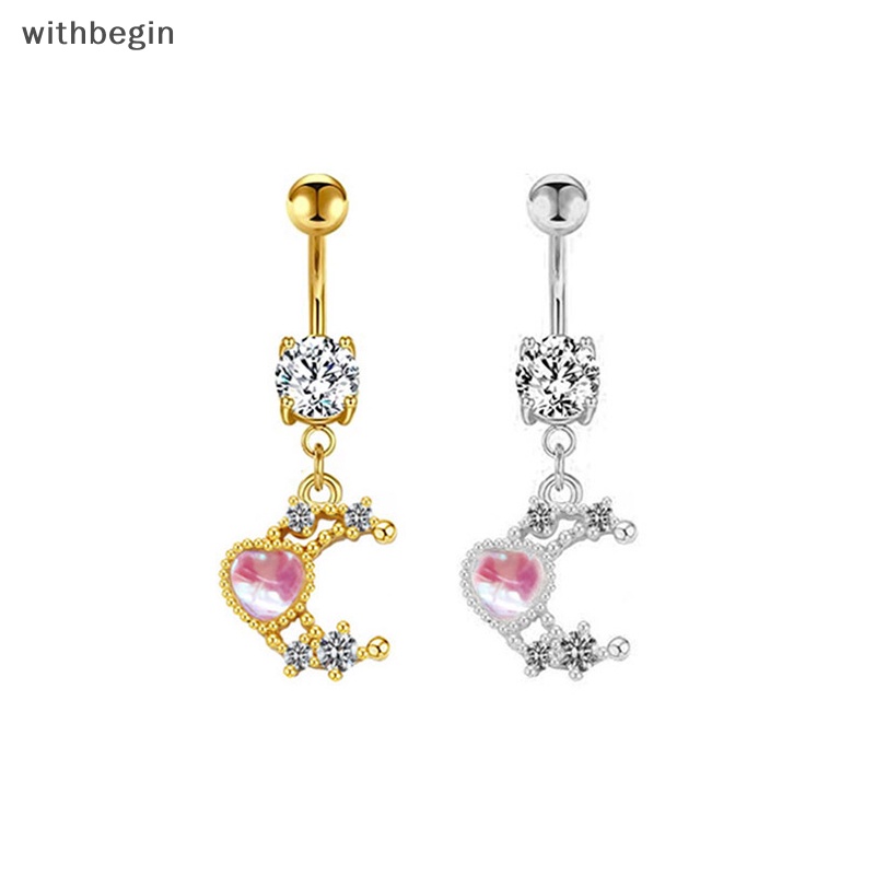 Khuyên Rốn Bằng Thép Không Gỉ Hình Trăng Sao Thời Trang Cho Nữ