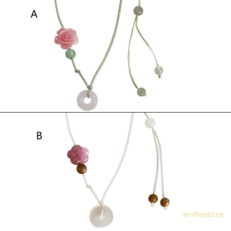 Vòng cổ Dạng Chuỗi Hạt Đá Ngọc Bích Đơn Giản Thời Trang Cho Nữ