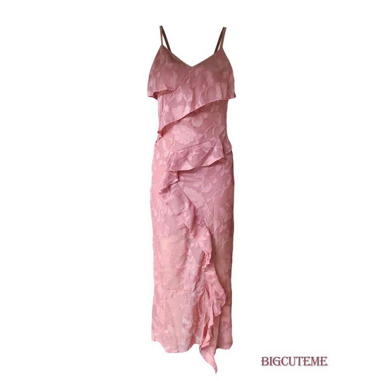 Đầm Hai Dây Cổ Chữ V Xẻ Tà Họa Tiết Hoa Thời Trang Mùa Hè Cho Nữ