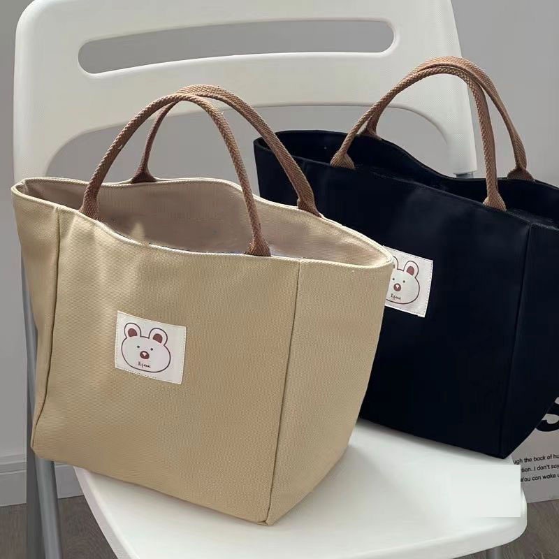 Ela Accent Túi Tote canvas Đựng Cơm Trưa Cầm Tay Đa Năng Đơn Giản Và Văn Hóa Nghệ Thuật Kiểu Nhật Bản