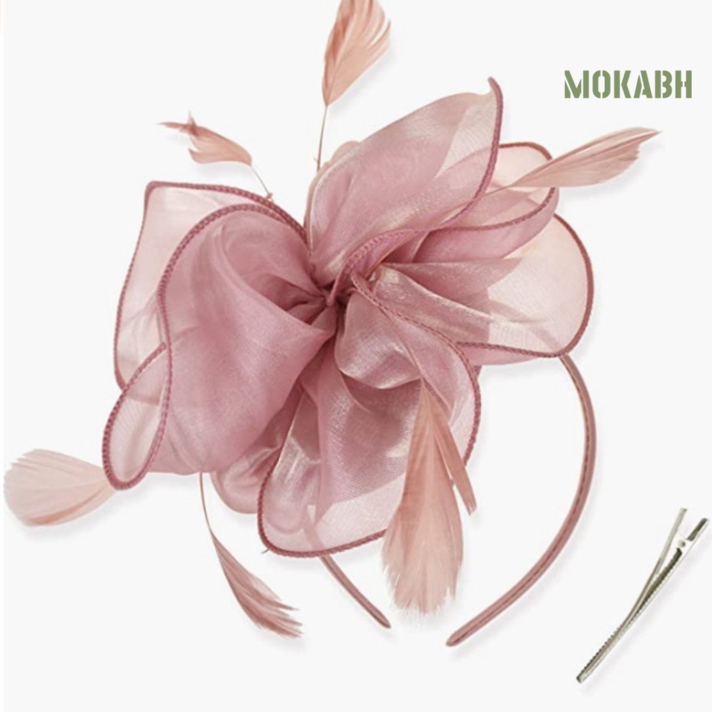 [Mokabh] Kẹp Tóc Hình Lông Vũ Siêu Nhẹ Không Phai Màu Dễ Phối Đồ Phong Cách Retro Thanh Lịch Dễ Phối Đồ Dành Cho Cô Dâu