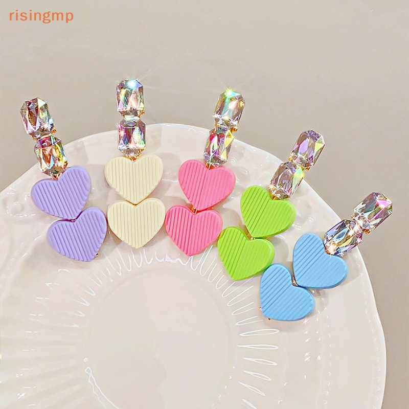 Kẹp Tóc Đính Đá Trái Tim Nhiều Màu Sắc Dễ Thương Phong Cách Hàn Quốc Cho Nữ
