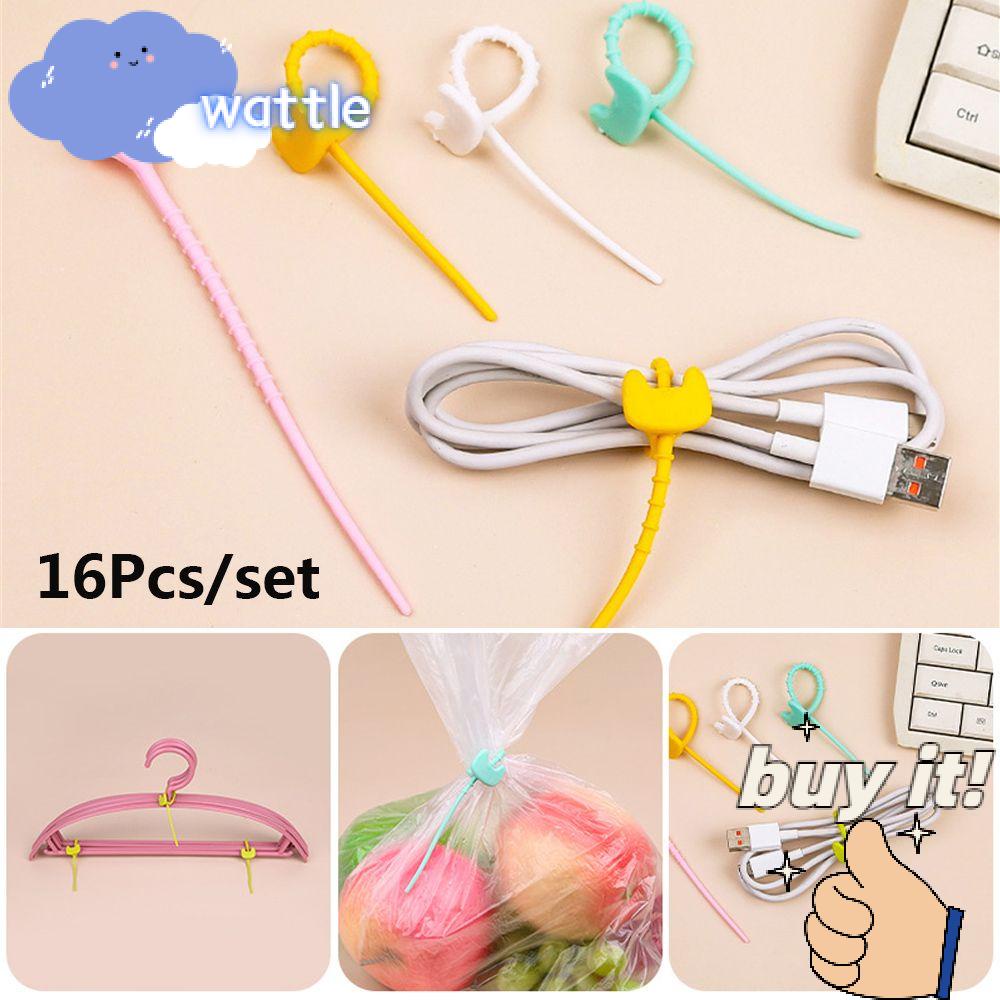 Set 16 Phụ Kiện Giữ Dây Cáp Hình Mèo Bằng Silicone