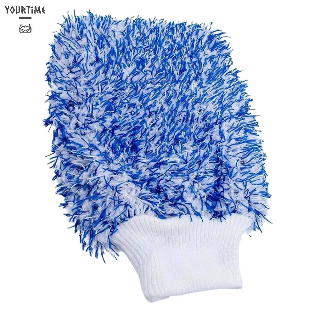 Găng Tay Lông Cừu San Hô Vệ Sinh Xe Ô Tô Tiện Lợi