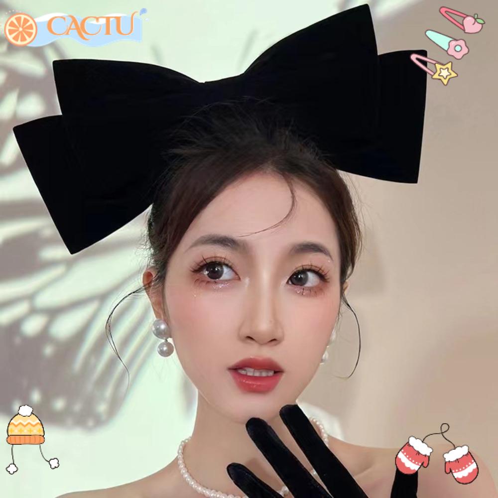 CACTU 1 Kẹp Tóc Nơ Bằng Nhung Oversize Chất Lượng Cao Mới