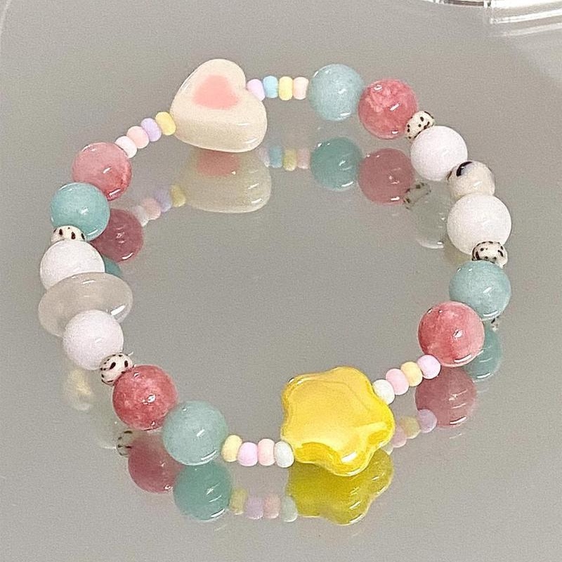 Vòng Tay Xỏ Hạt Nhiều Màu Sắc Dễ Thương Thời Trang Mùa Hè Cho Nữ
