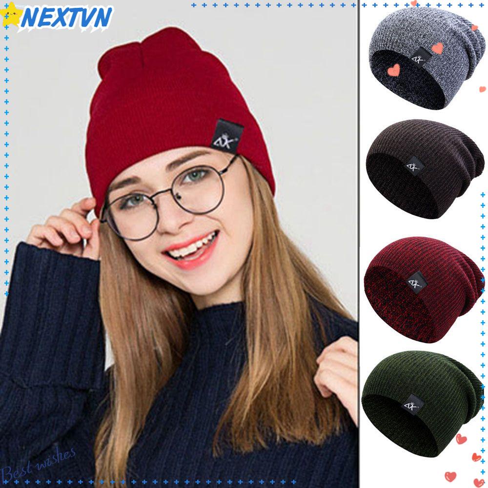 Mũ Beanie Dệt Kim Màu Trơn Dễ Thương Chất Lượng Cao Cho Nam Nữ